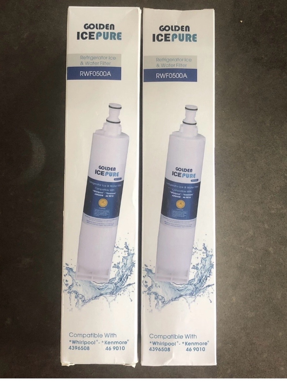 TWO Golden Icepure Refrigerator Filter RWF0500A Whirlpool 4396508 Kenmore 469010